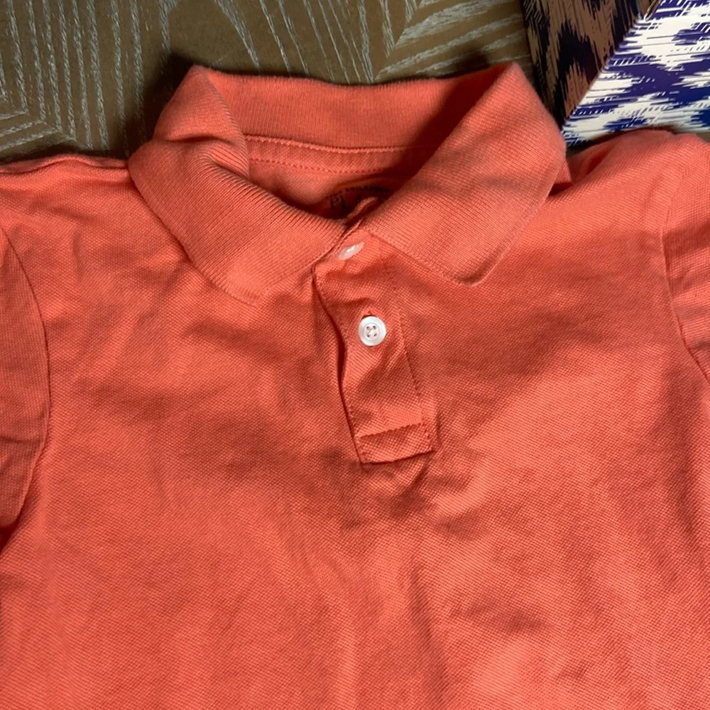 Little Boy Salmon Orange Short Sleeve Polo Golf Shirt Shirt Small